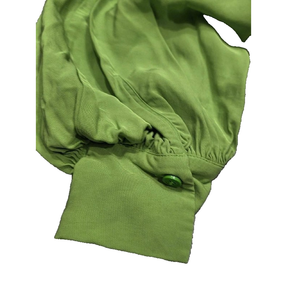 Zara Green Women's Button Down Collared Shirt Top Blouse Green Boho L A004991 - Picture 12 of 12